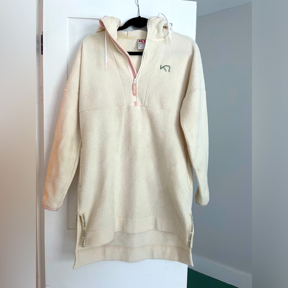 Kari Traa size S Sherpa sweater dress quarter zip
